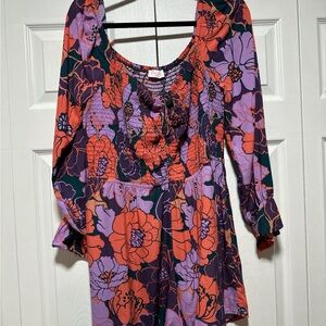 Pink Lily Multicolor Smocked Romper